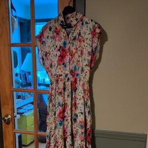 Vibrant Floral Midi Dress